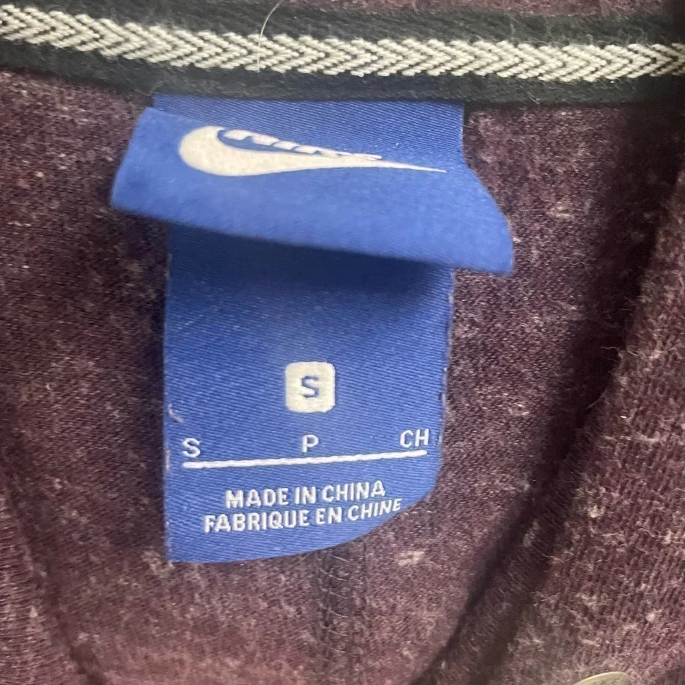 Nike Slub Knit Hoodie Size Small Heathered Logo Graphic Lighweight